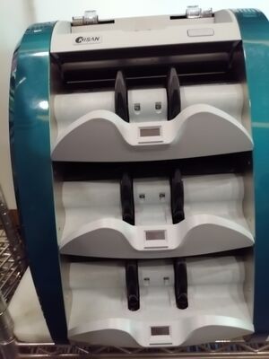 Macchina di smistamento banconote Kisan Money Counter Detector Blu con display a LED Smart K3 S16E01-3659